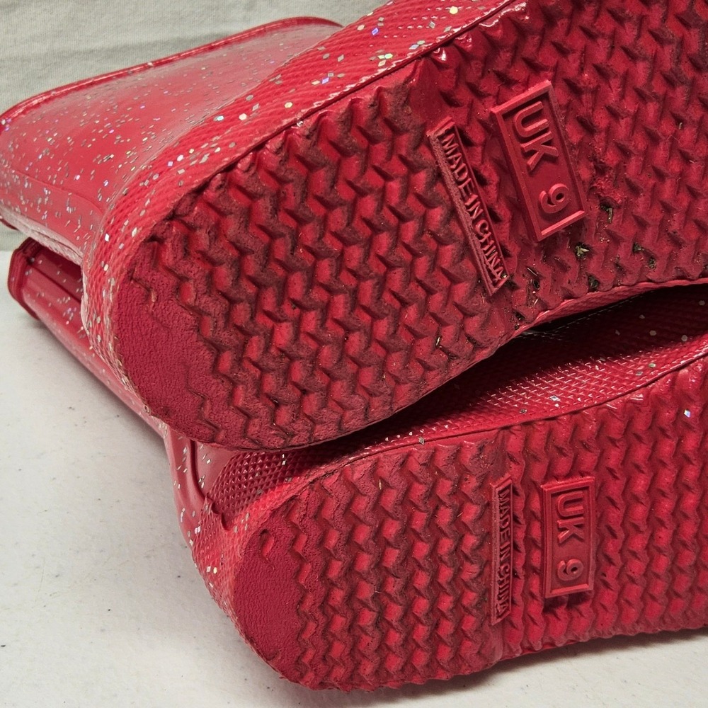 Hunter Rain Boots Kids Size 10/11 Pink Glitter Waterproof Wellington Boots - Picture 4 of 7